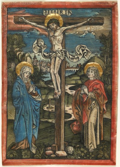 Christ on the Cross with Mary and Saint John, from the Missale Defunctorum, c.1499 by German School